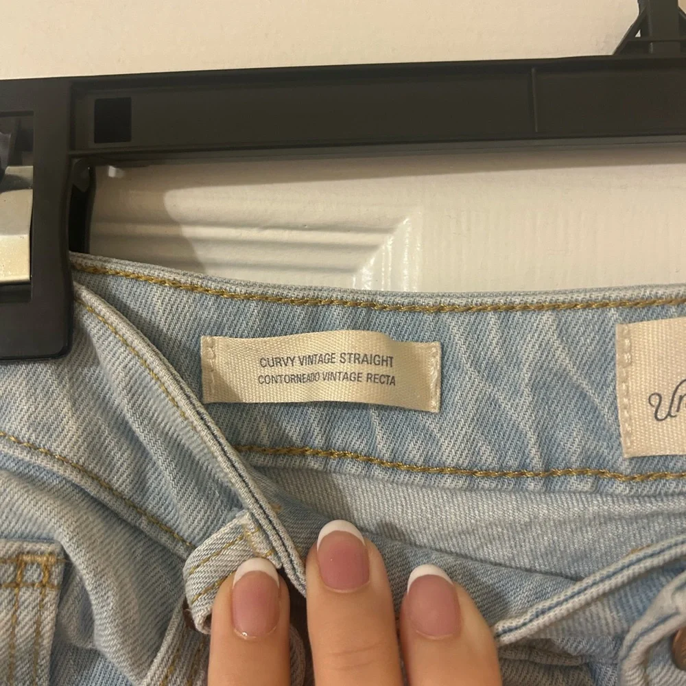 Universal Thread High Rise Light Blue Jeans with Rips - Picture 4 of 5